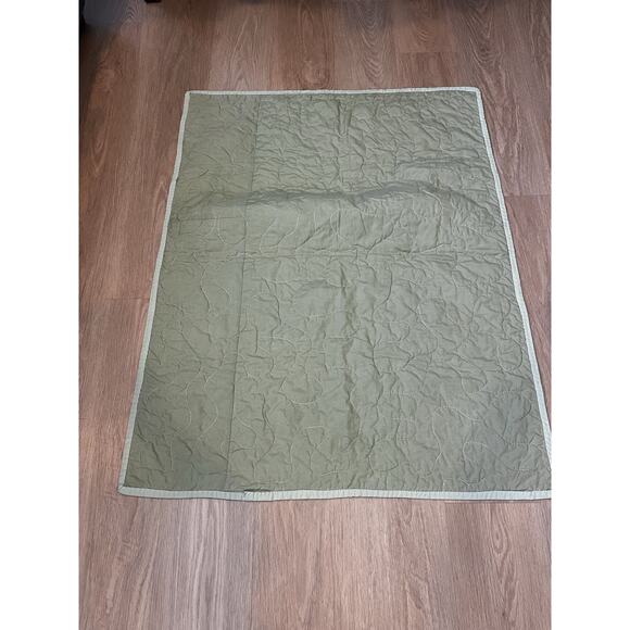 VintageBaby Crib Quilt Green/yellow/ With Moons - Picture 6 of 6